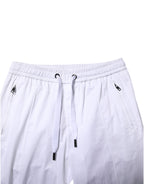 Dolce & Gabbana White Cotton Stretch Logo Men Jogger Pants