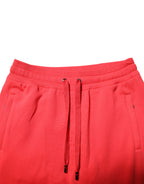 Dolce & Gabbana Red Cotton Men Jogger Sweatpants Pants