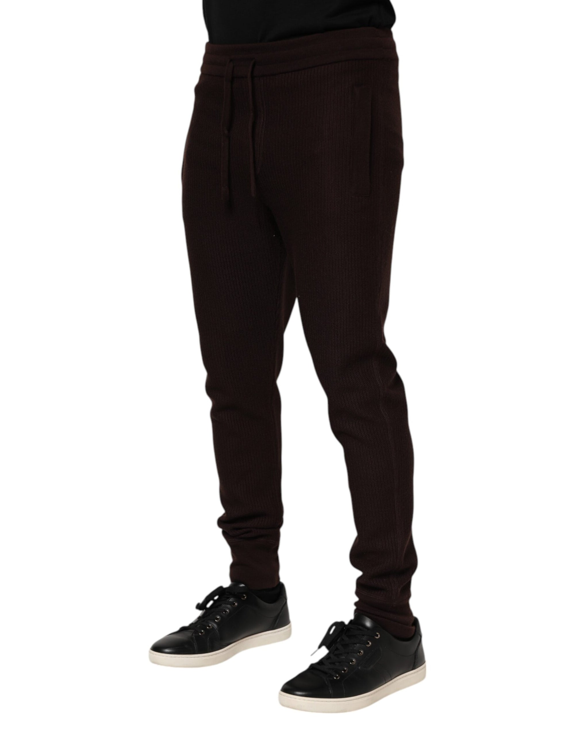 Dolce & Gabbana Brown Cashmere Men Jogger Sweatpants Pants