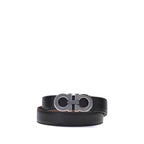 Ferragamo Black Calf Leather Bos Taurus Regular Belt
