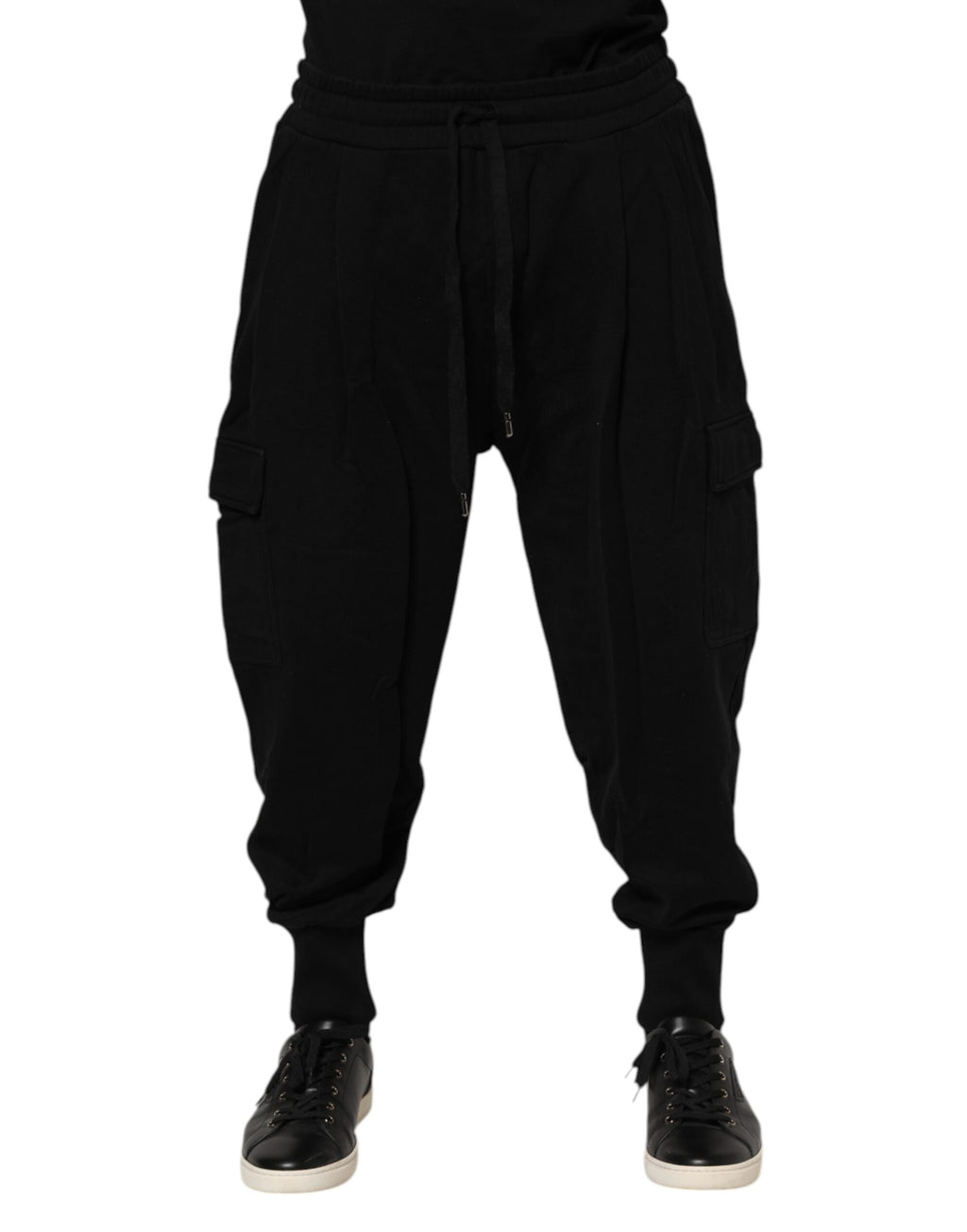 Dolce & Gabbana Black Cotton Logo Jogger Sweatpants Pants