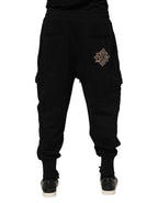 Dolce & Gabbana Black Cotton Logo Jogger Sweatpants Pants