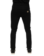 Dolce & Gabbana Black Viscose Drawstring Men Jogger Pants