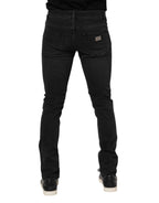 Dolce & Gabbana Black Washed Cotton Skinny Denim Jeans