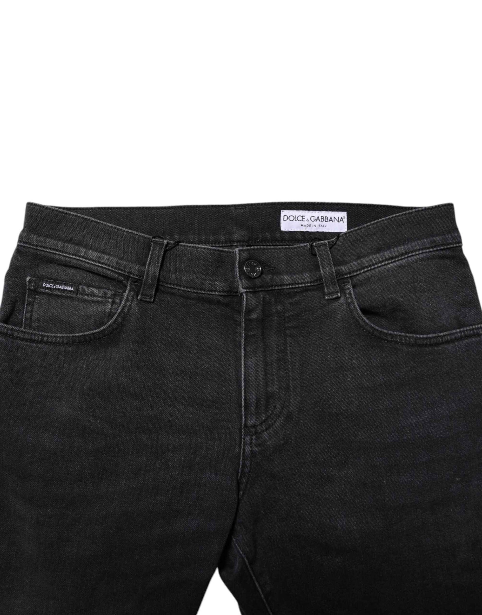 Dolce & Gabbana Black Washed Cotton Skinny Denim Jeans