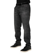 Dolce & Gabbana Gray Washed Cotton Loose Denim Jeans