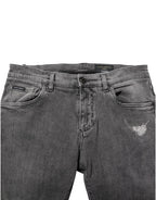 Dolce & Gabbana Gray Cotton Logo Plaque Men Denim Jeans
