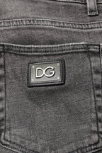 Dolce & Gabbana Gray Cotton Logo Plaque Men Denim Jeans