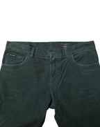 Dolce & Gabbana Green Cotton Corduroy Skinny Pants