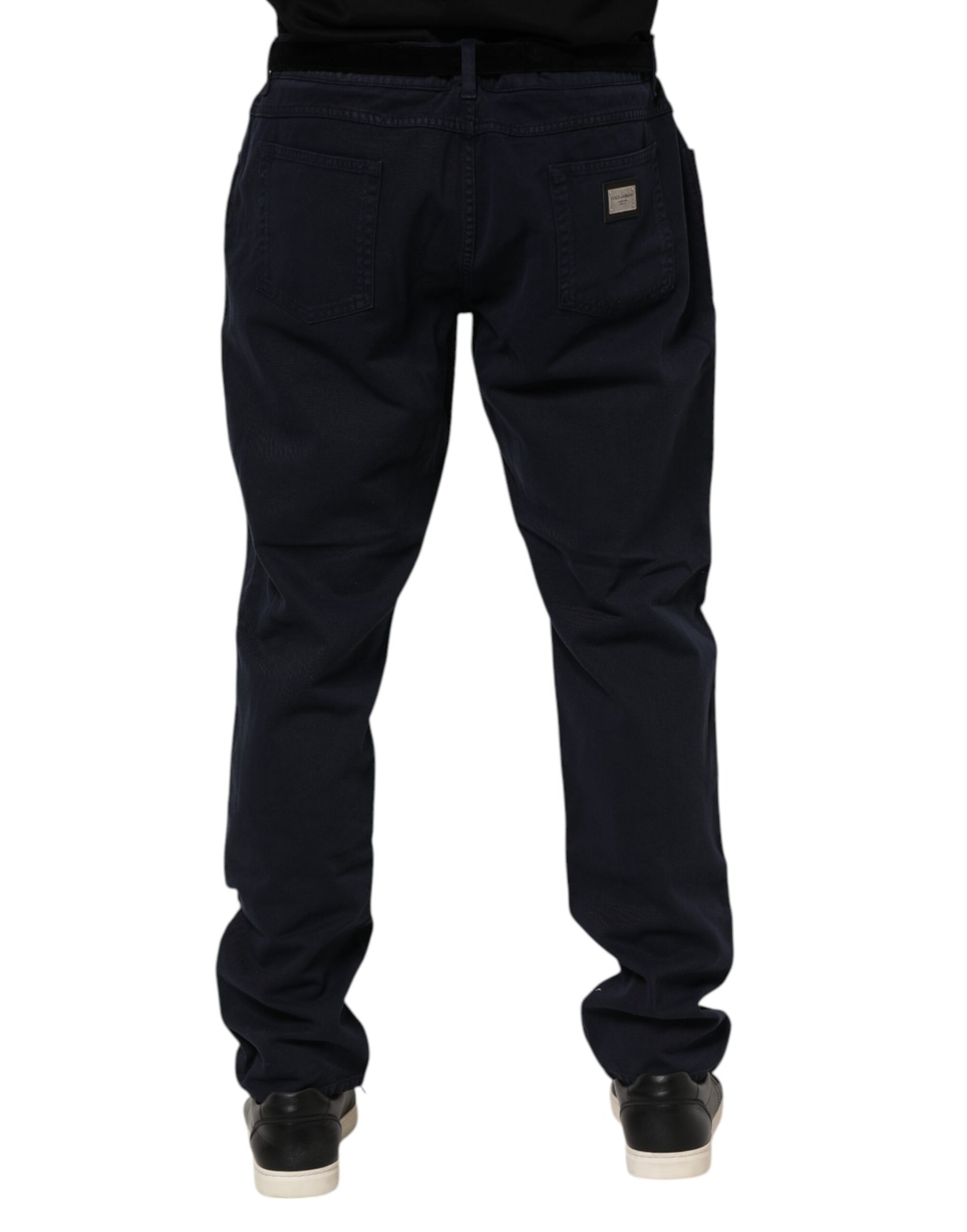 Dolce & Gabbana Black Cotton Tapered Denim Jeans