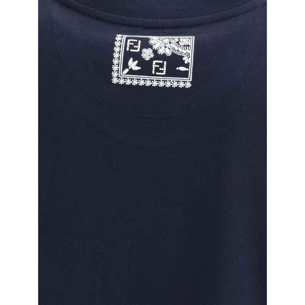 Fendi Blue Cotton T-Shirt