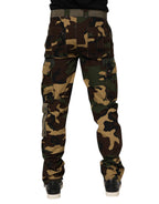 Dolce & Gabbana Brown Cotton Camouflage Cargo Pants