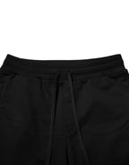 Dolce & Gabbana Black Cotton Logo Tape Men Jogger Pants