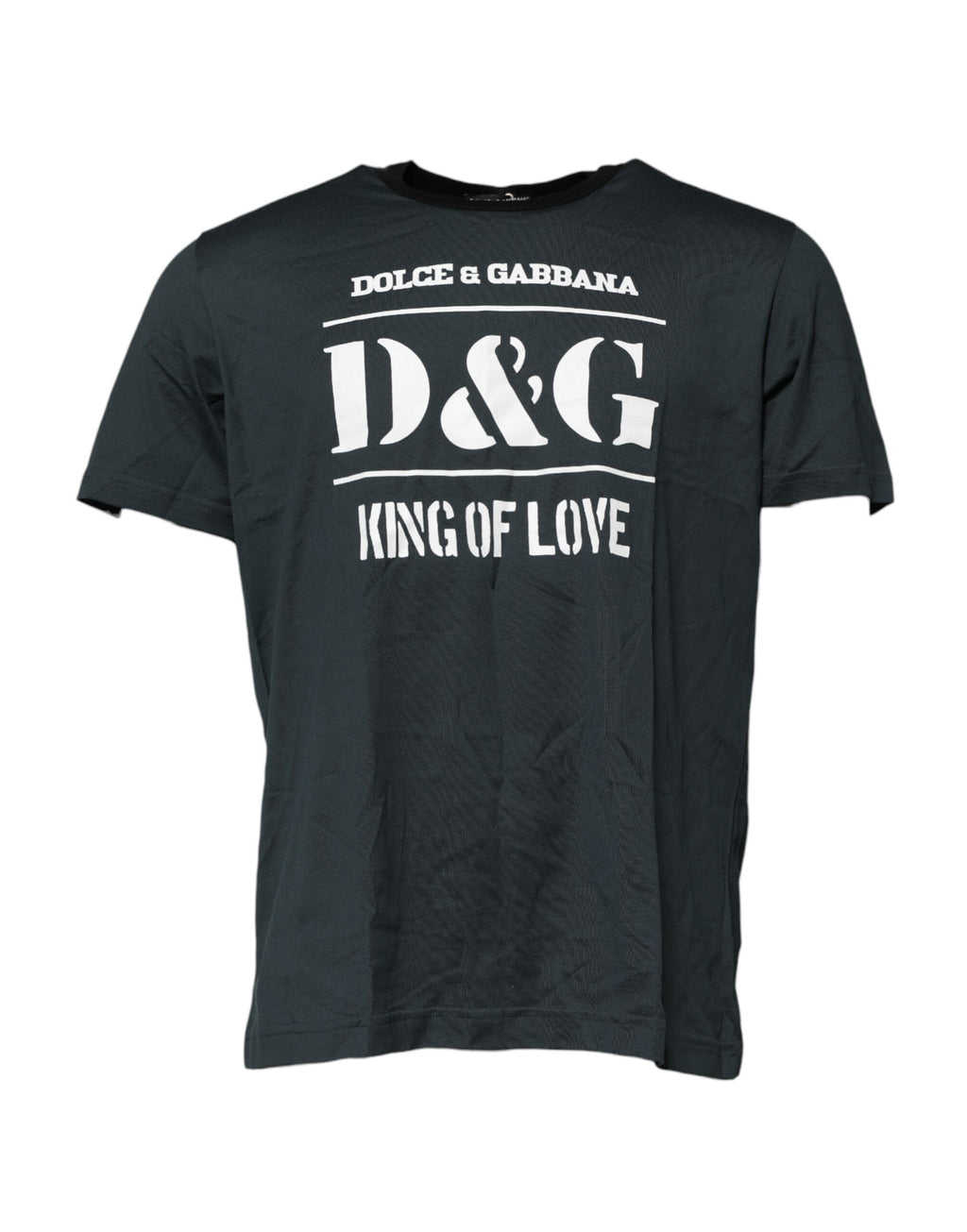 Dolce & Gabbana Black Cotton Printed Short Sleeves T-shirt
