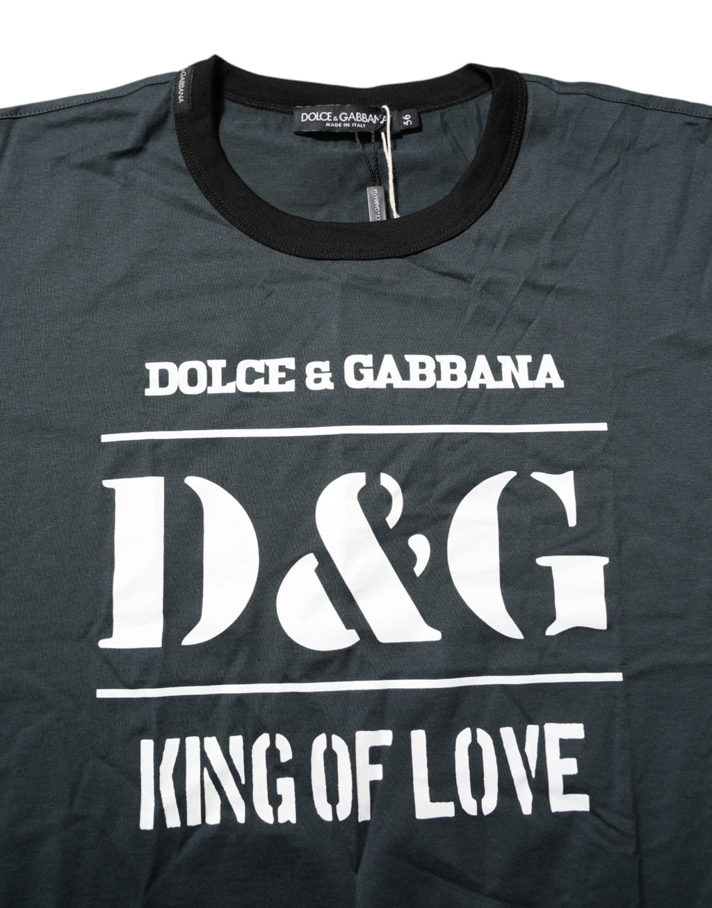 Dolce & Gabbana Black Cotton Printed Short Sleeves T-shirt