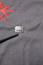 Dolce & Gabbana Gray Cotton Coral Print Logo Plaque T-shirt