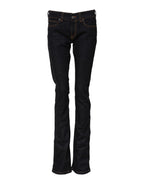 GF Ferre Dark Blue Cotton Mid Waisted Skinny Denim Jeans