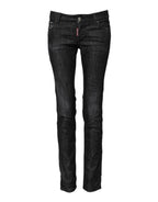 Dsquared² Black Cotton Low Waist Skinny Denim Jeans