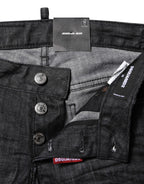Dsquared² Black Cotton Low Waist Skinny Denim Jeans