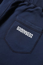 Dsquared² Blue Cotton Mid Waisted Jogger Pants