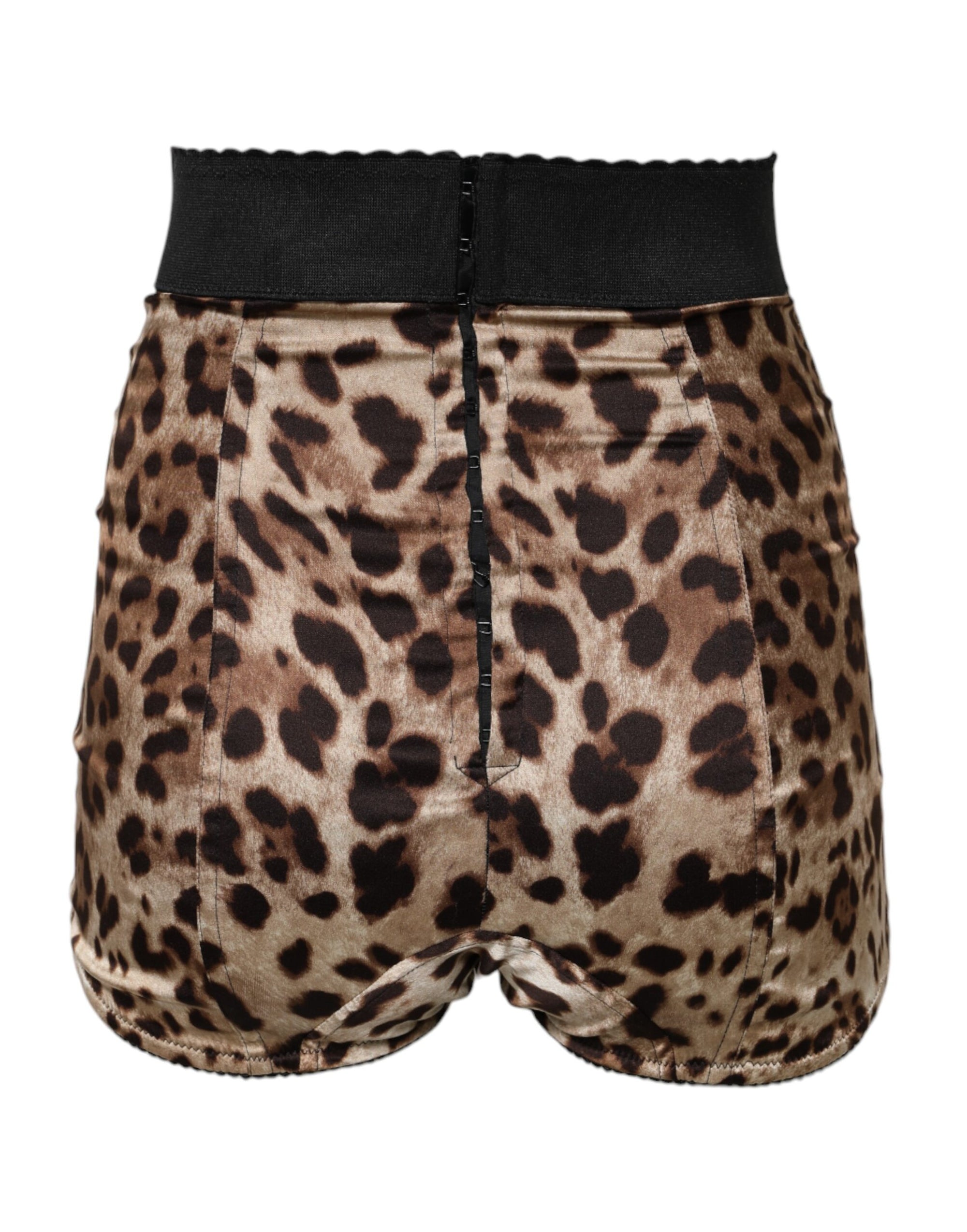 Dolce & Gabbana Brown Leopard High Waist Hot Pants Shorts