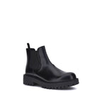 Prada Black Calf Leather Bos Taurus Chelsea Boots