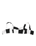 Dolce & Gabbana Black White Cropped Bustier Corset Bra Top