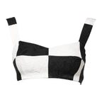 Dolce & Gabbana Black White Cropped Bustier Corset Bra Top