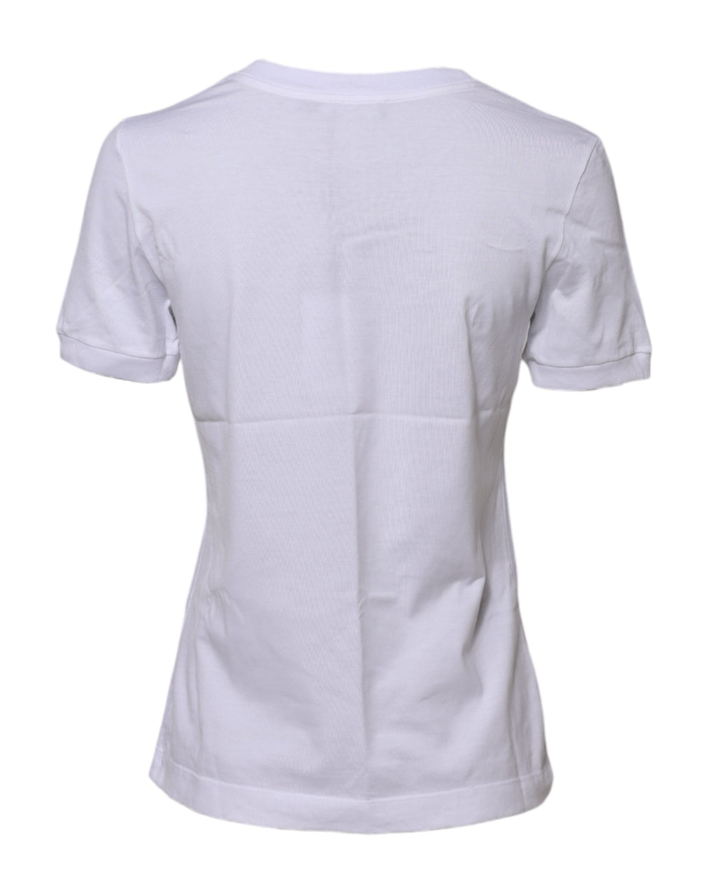 Dolce & Gabbana White Cotton Round Neck Short Sleeves T-shirt