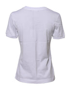 Dolce & Gabbana White Cotton Round Neck Short Sleeves T-shirt