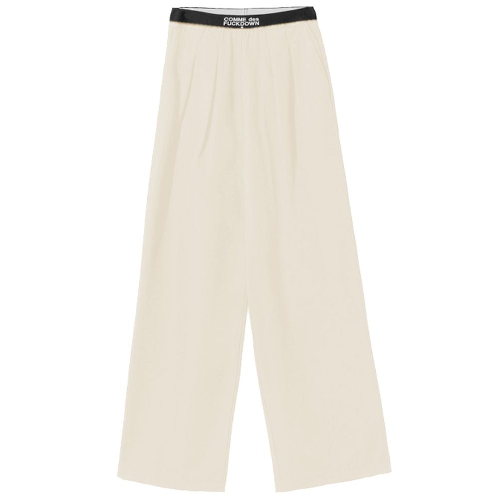 Comme Des Fuckdown Beige Polyester Women Palazzo Trousers