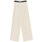 Comme Des Fuckdown Beige Polyester Women Palazzo Trousers