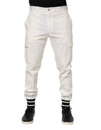 Dolce & Gabbana White Cotton Jogger Cargo Skinny Men Pants