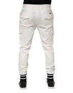 Dolce & Gabbana White Cotton Jogger Cargo Skinny Men Pants