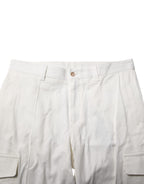 Dolce & Gabbana White Cotton Jogger Cargo Skinny Men Pants