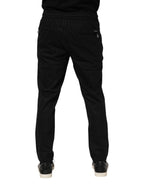 Dolce & Gabbana Black Striped Wool Men Jogger Pants