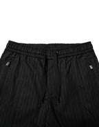 Dolce & Gabbana Black Striped Wool Men Jogger Pants