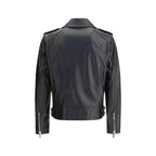 Dsquared² Black Calf Leather Bos Taurus Biker Jacket