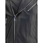 Dsquared² Black Calf Leather Bos Taurus Biker Jacket