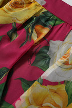 Dolce & Gabbana Red Floral High Waist Women Hot Pants Shorts