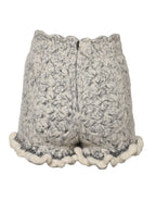 Dolce & Gabbana Metallic Bouclé Knit Cashmere Ruffled Shorts