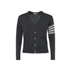 Thom Browne Gray Fleece Wool Cardigan