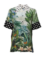 Dolce & Gabbana Multicolor Printed Silk Collared Shirt Top