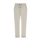 Brunello Cucinelli White Cotton Casual Pants