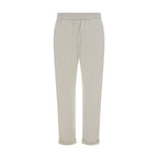 Brunello Cucinelli White Cotton Casual Pants
