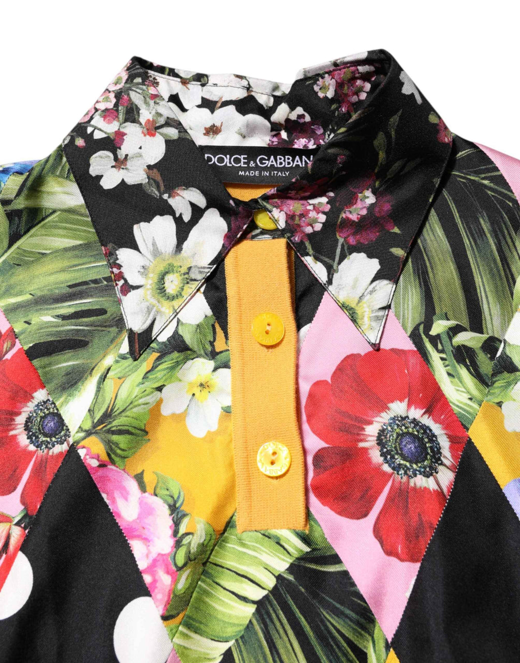 Dolce & Gabbana Multicolor Floral Long Sleeves Polo Top