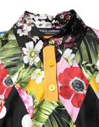 Dolce & Gabbana Multicolor Floral Long Sleeves Polo Top