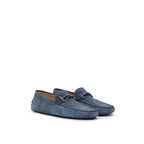 Tod's Blue Suede Leather Moccassin