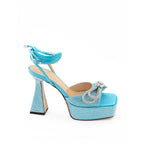 MACH & MACH Blue Leather Platform Sandals