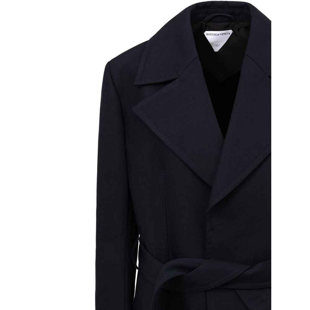 Bottega Veneta Blue Cotton Trench Coat
